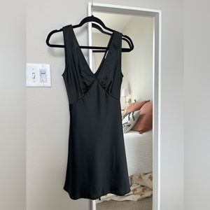 Black Satin Sleeveless Mini Dress. US Size 4